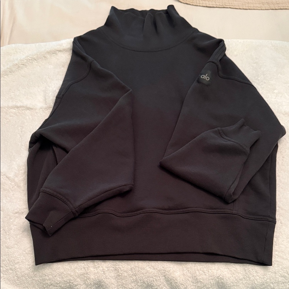 Black Mock Neck Sweatshirt